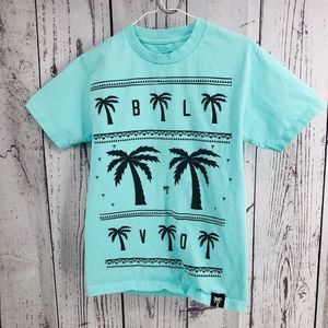 Aqua blue boys palm tree BLVD T-shirt